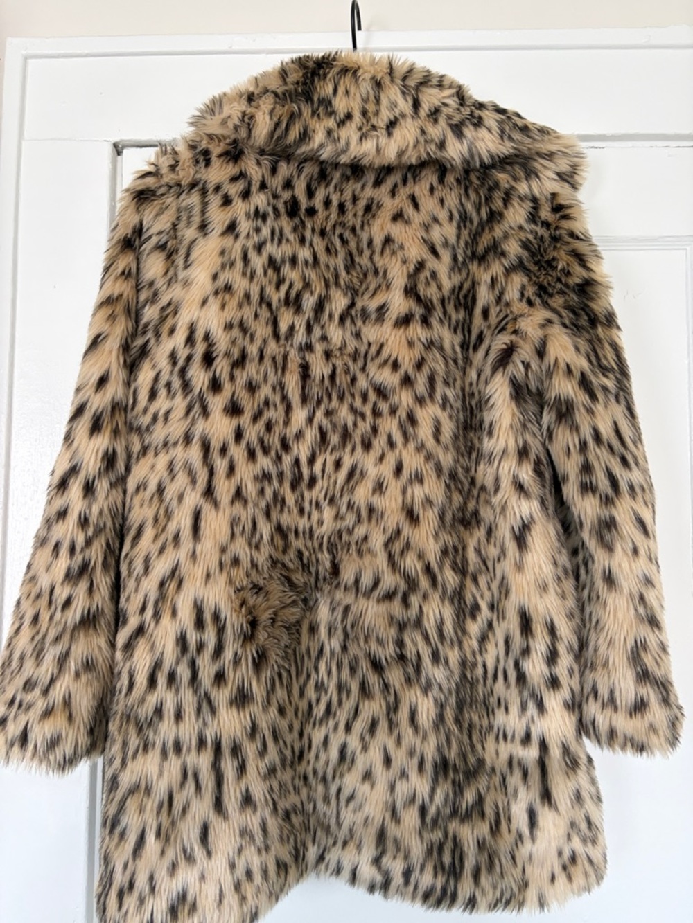 J Crew Faux Fur Leopard-Print Coat - Beige/Black - Picture 9 of 9